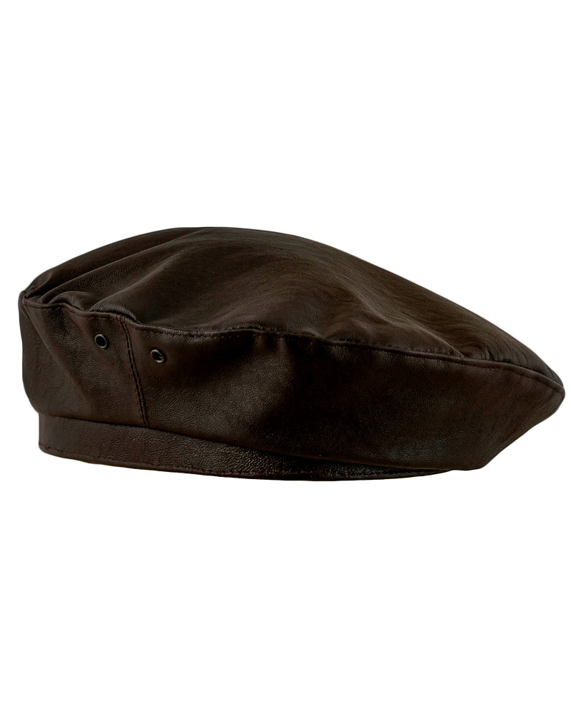 【MORE THAN BLACK】LEATHER BERET Leather Beret by Seeberger --> Shop Hats, Beanies & Caps